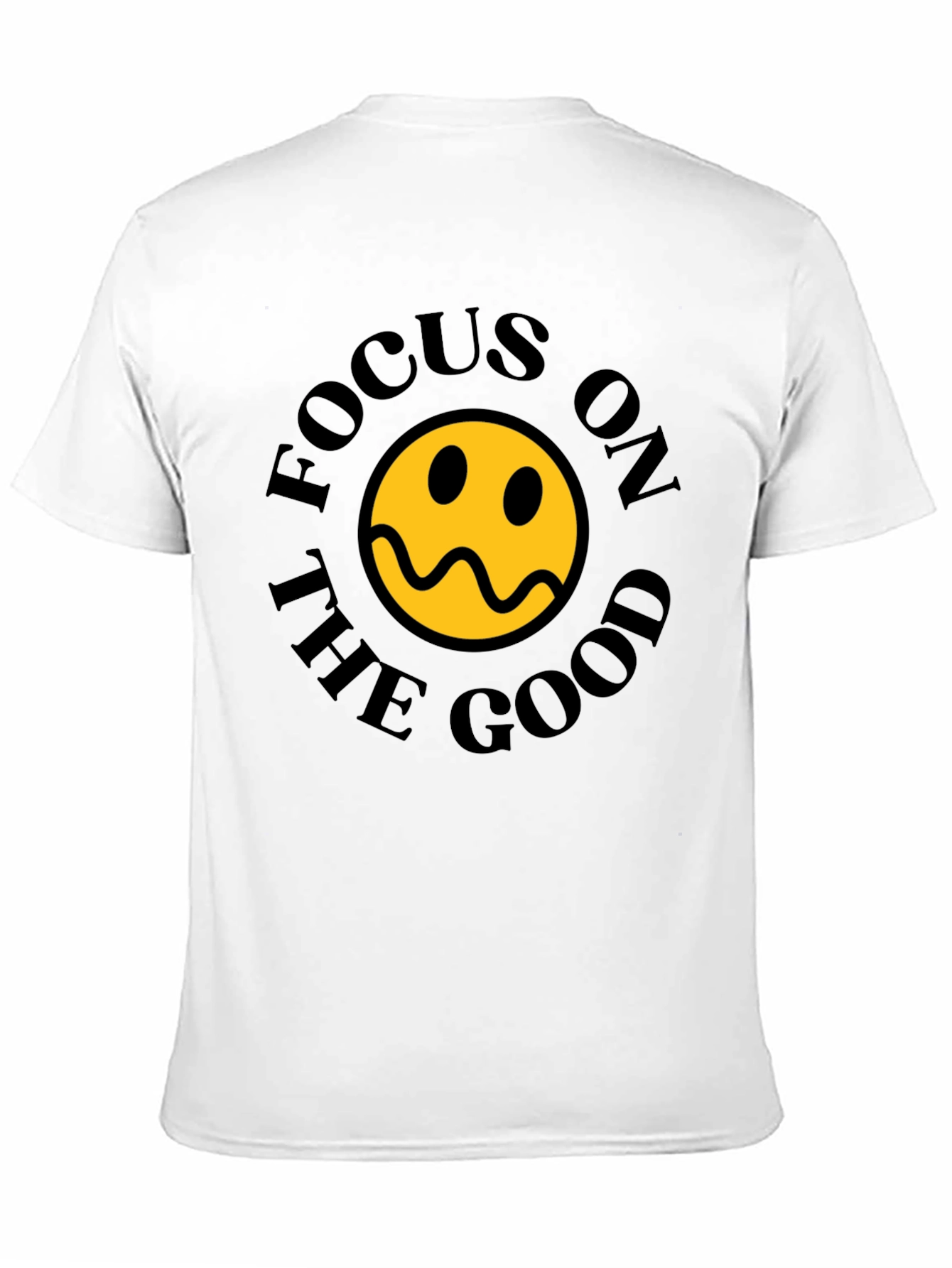 Focus On The Good Smiley Face Black T-Shirt