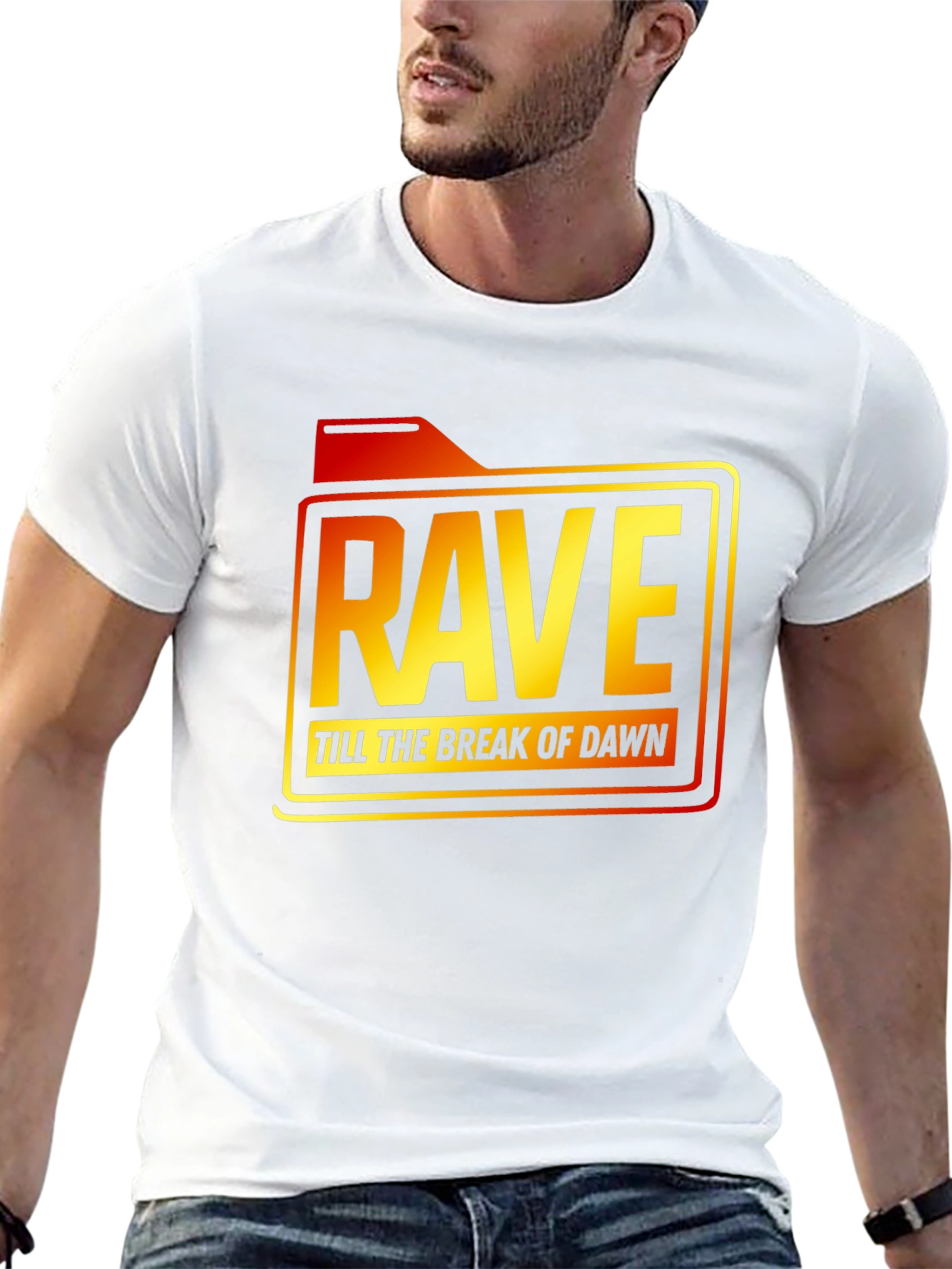 Rave Till Dawn Black Graphic Tee