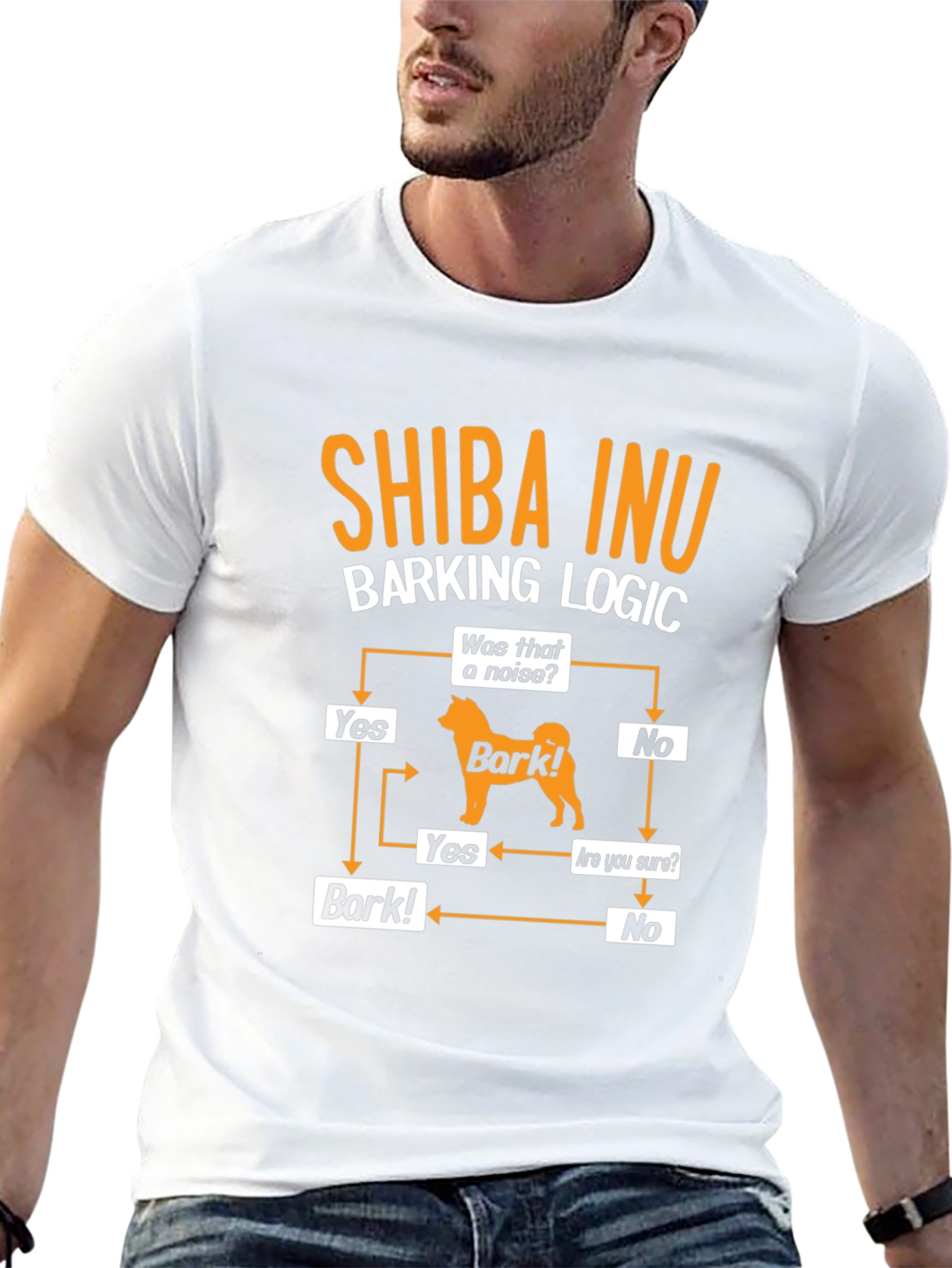 Shiba Inu Barking Logic Black T-Shirt