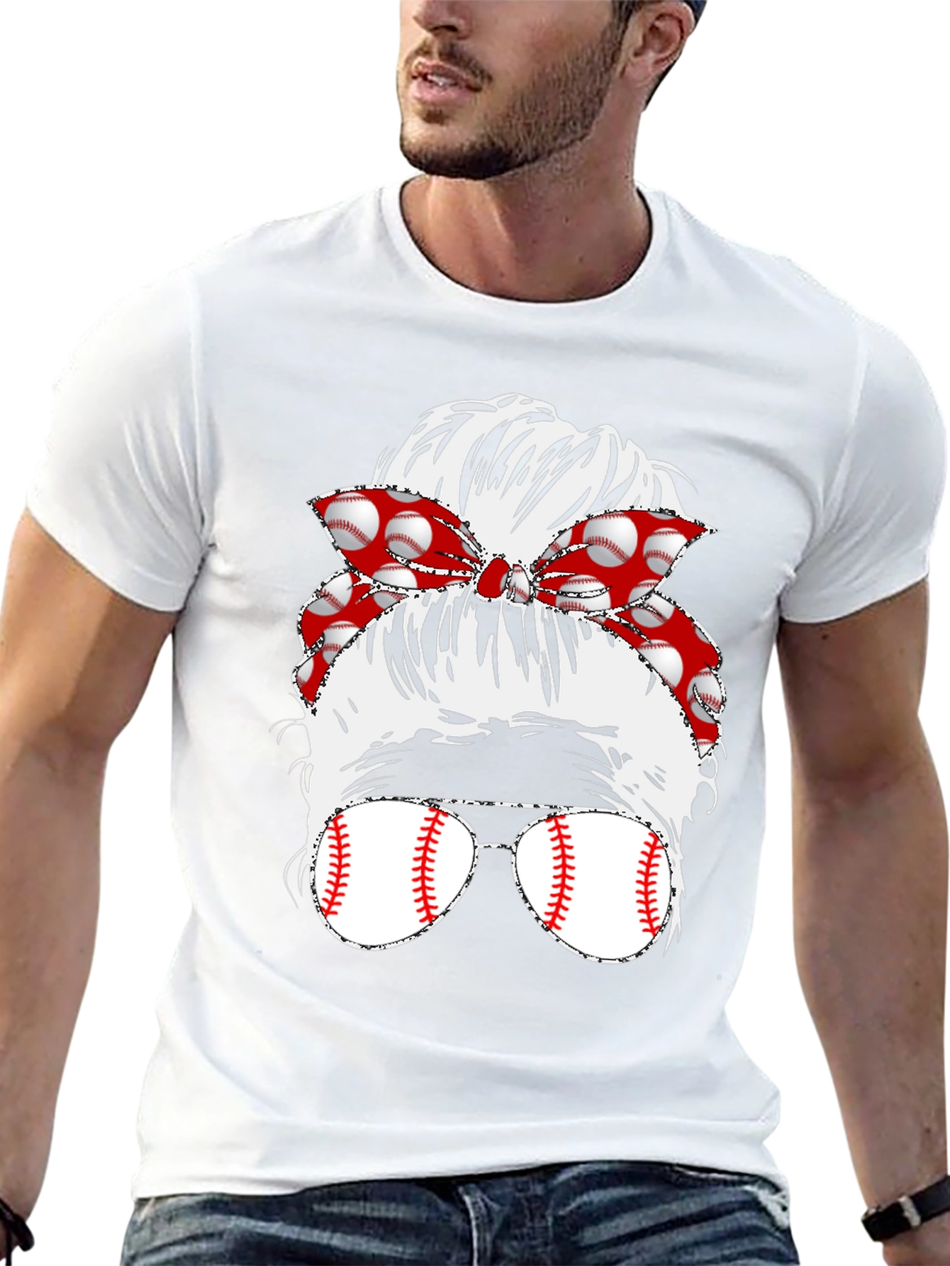 Baseball Messy Bun T-Shirt
