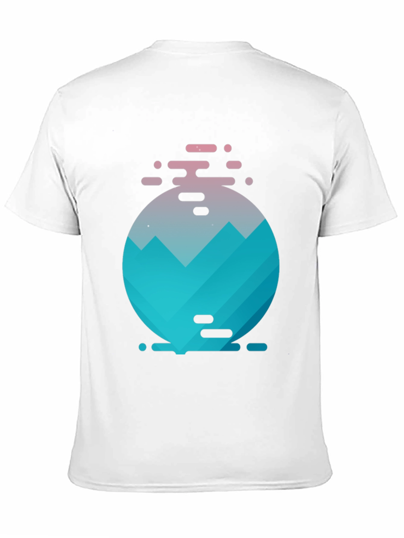 Geometric Mountain Graphic Tee - Black