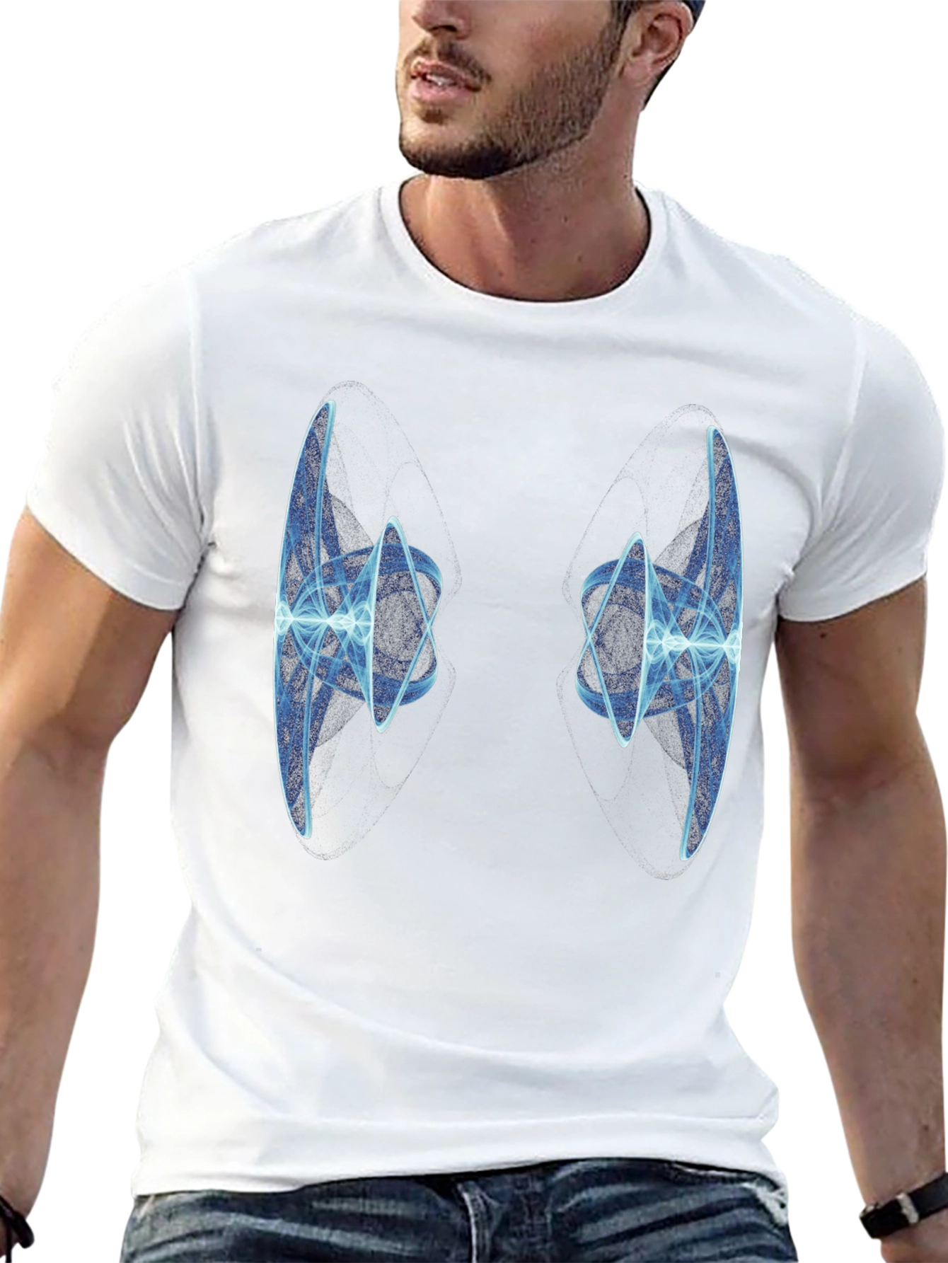 Abstract Light Design Black T-Shirt