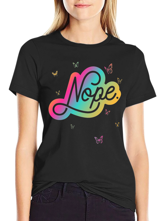 Nope Butterfly Graphic Tee - Modern Casual Style