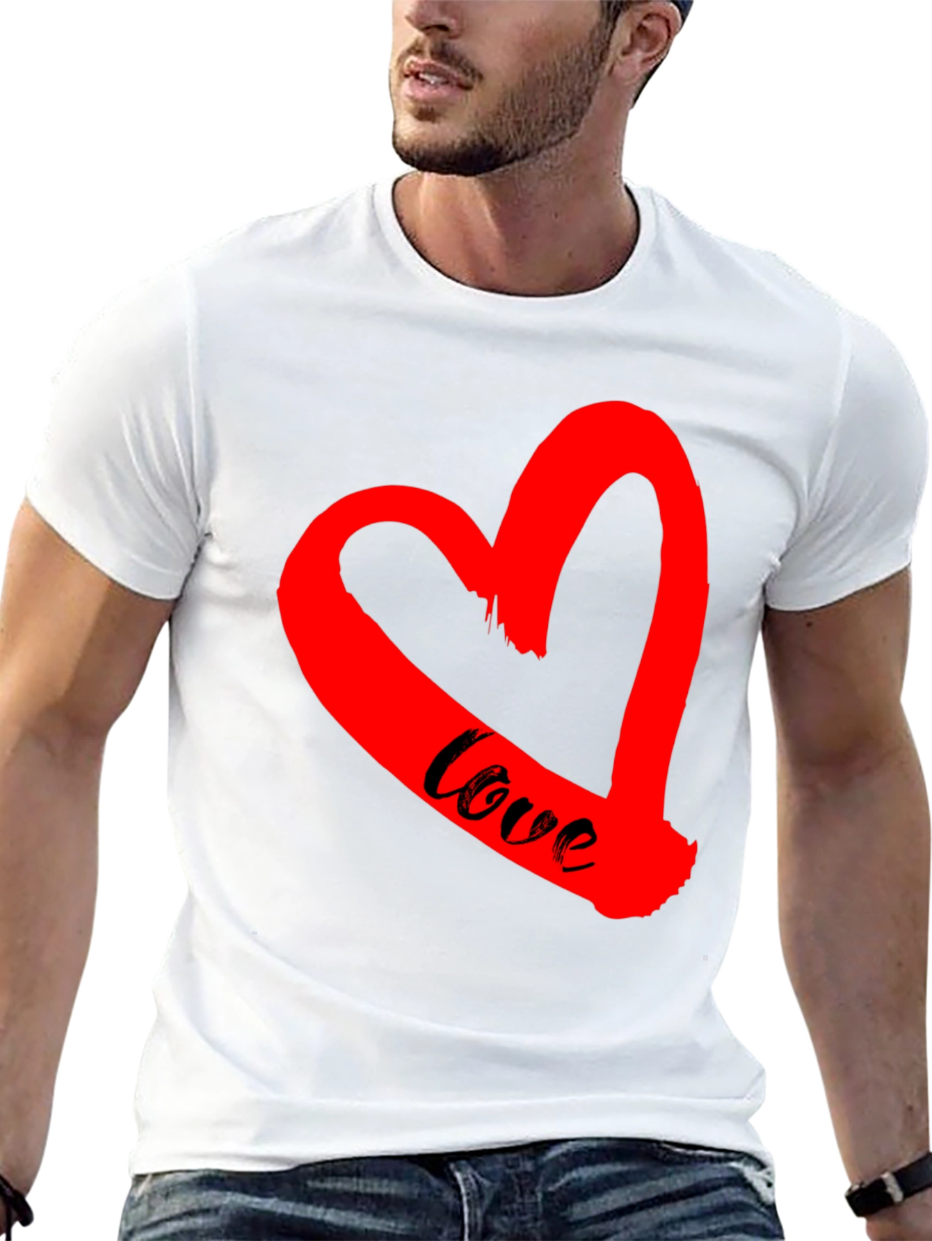 Love Heart Graphic Tee - Black
