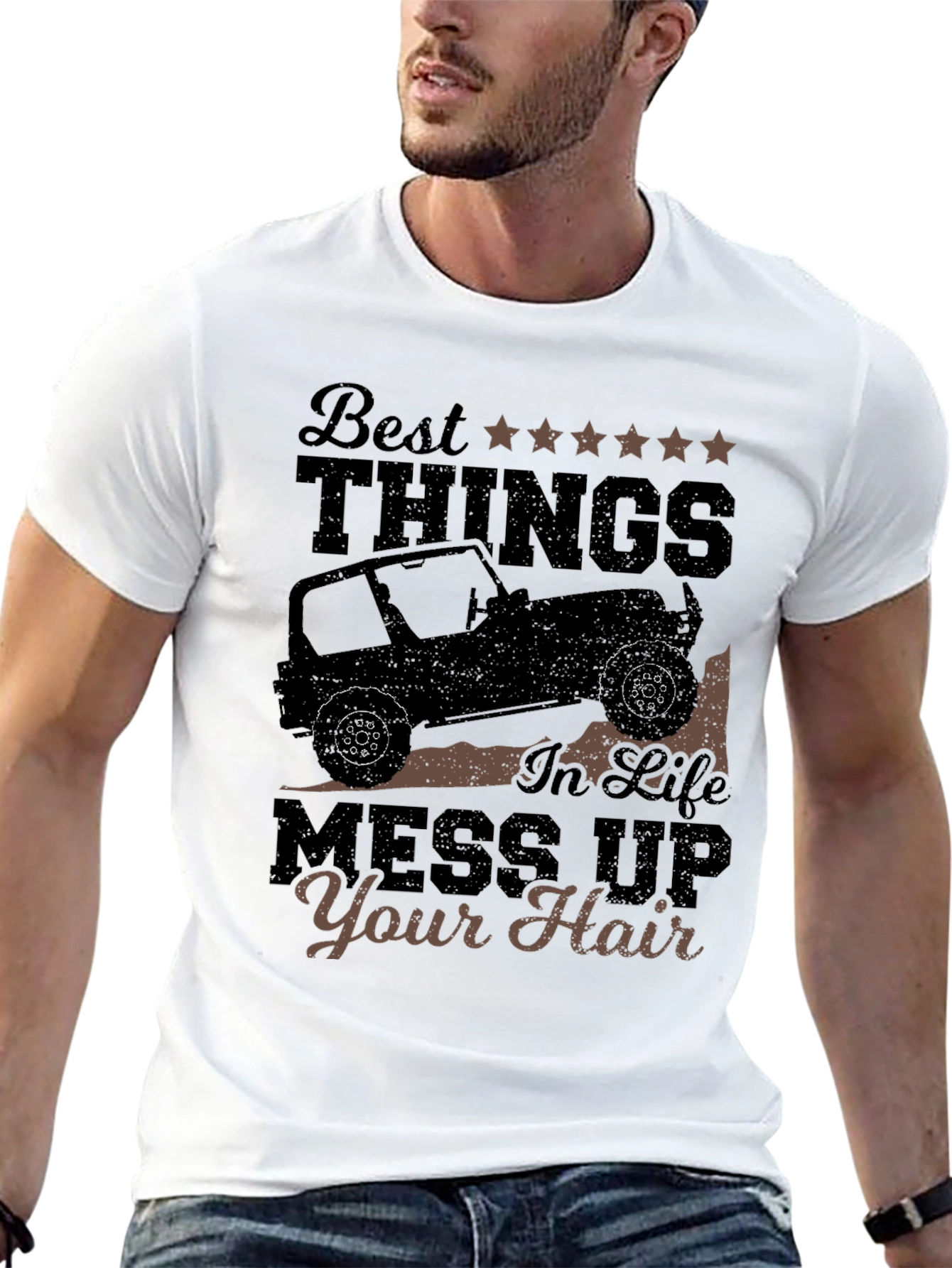 Best Things T-Shirt: Jeep Life Mess Up Your Hair