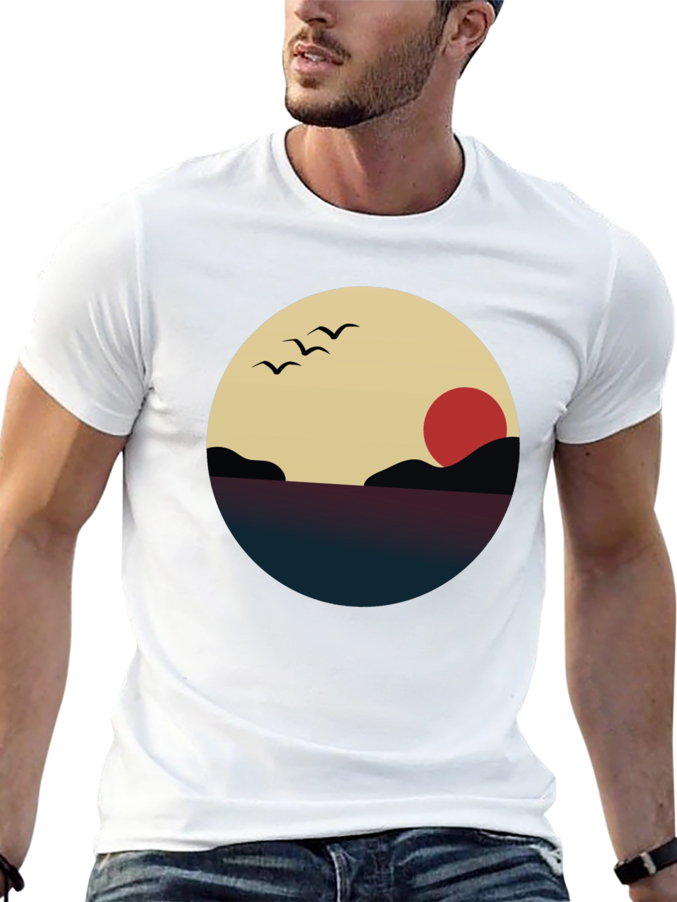 Sunset Graphic Tee - Minimalist Design