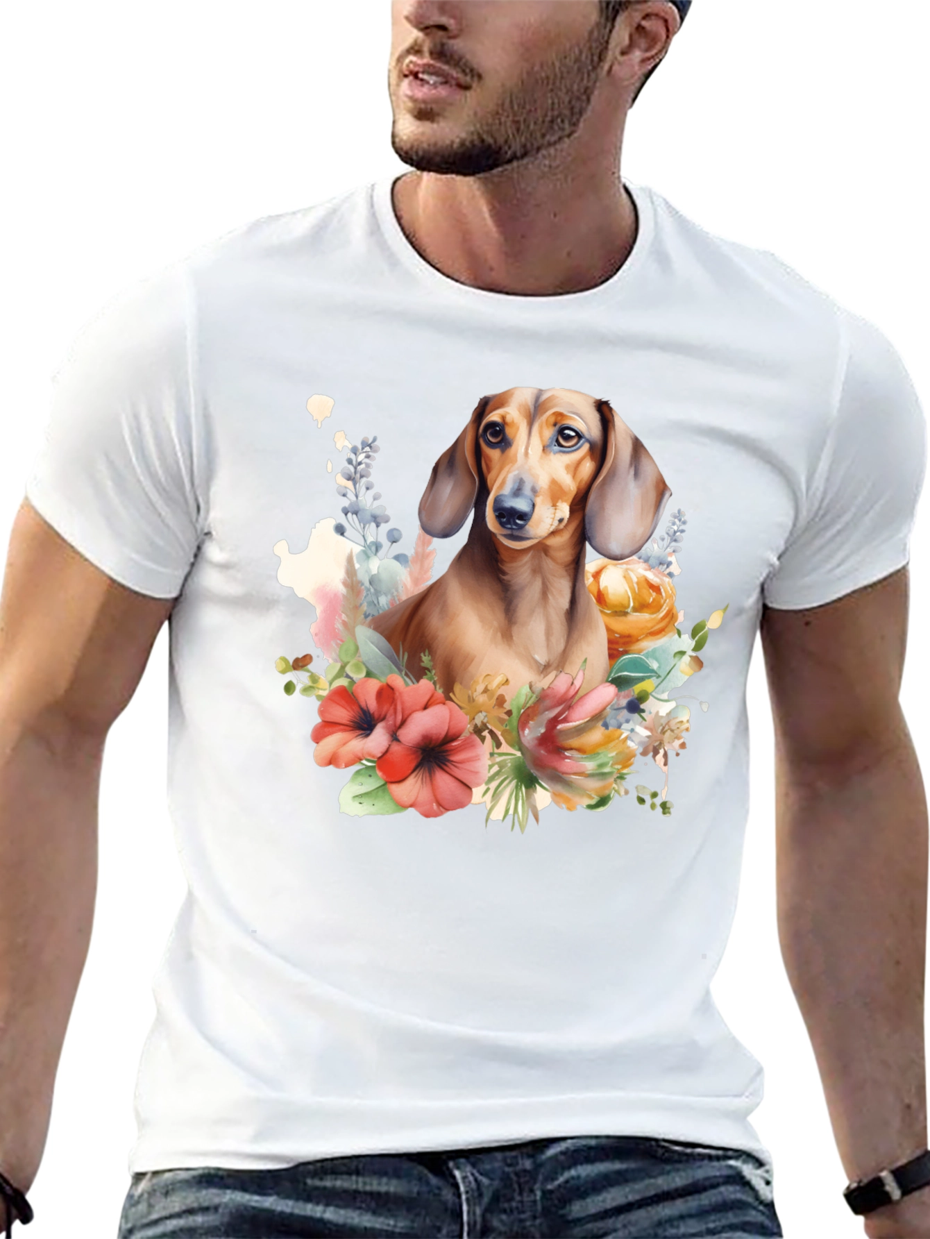 Dachshund Floral T-Shirt