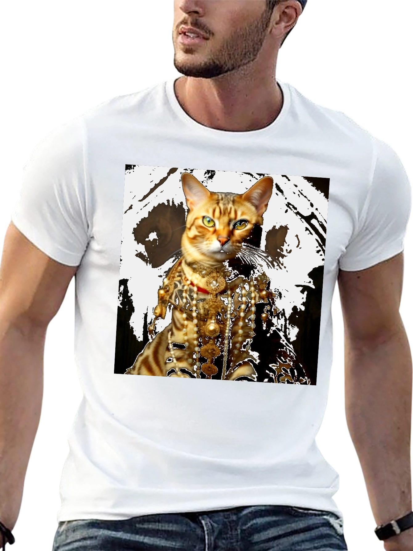 Regal Cat T-Shirt: Unique Feline Fashion