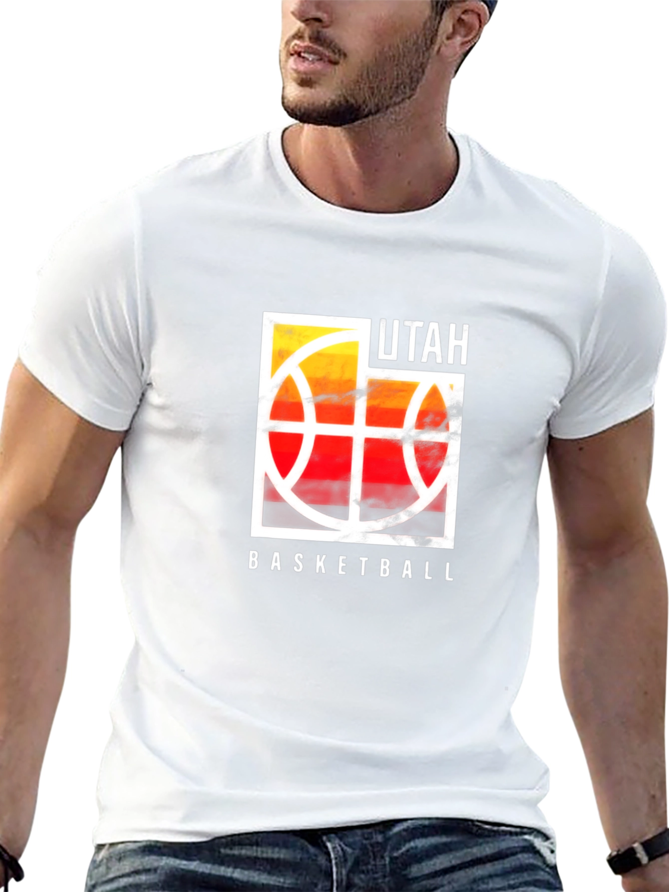 Utah Basketball Graphic T-Shirt - Black Cotton Tee