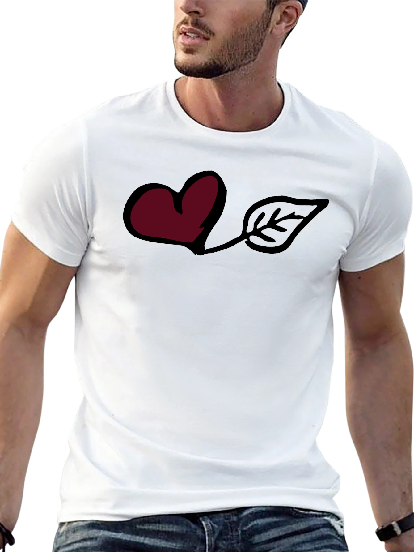 Heart & Leaf Graphic Tee - Stylish Comfort