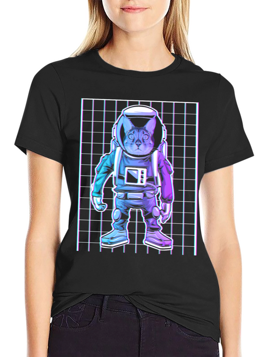Cat Astronaut Graphic T-Shirt