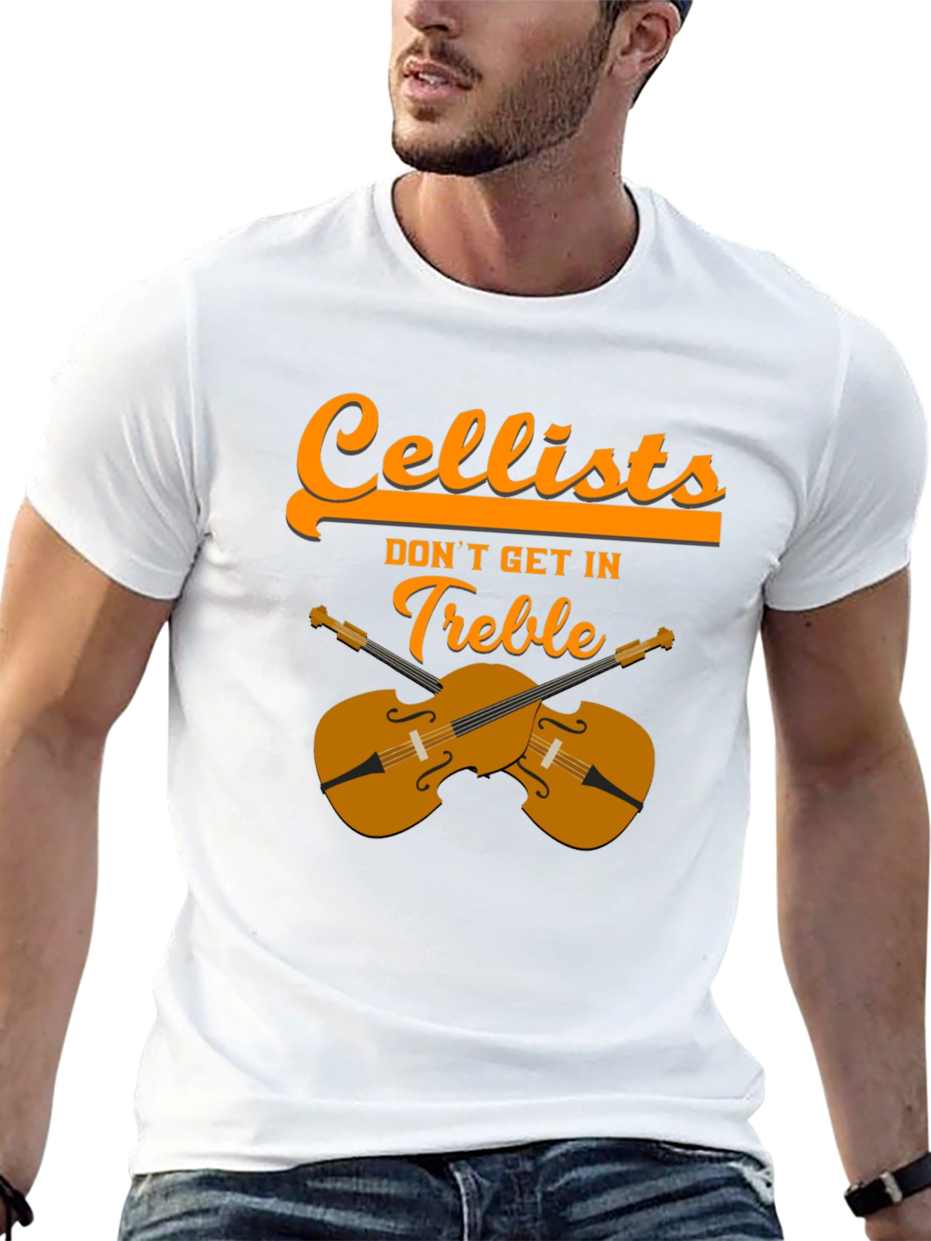 Cellists Dont Get In Treble Black T-Shirt