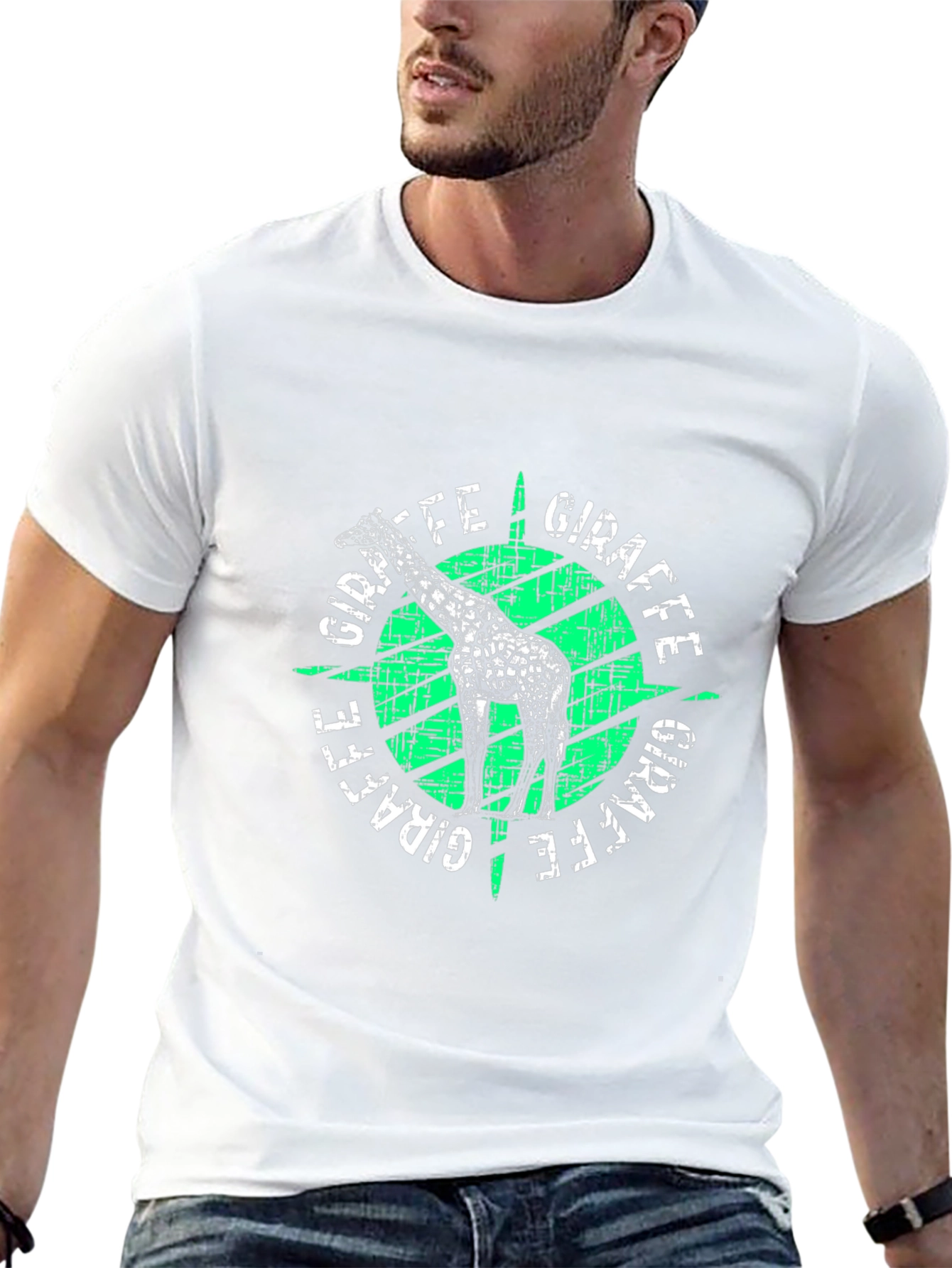 Giraffe Graphic Print T-Shirt