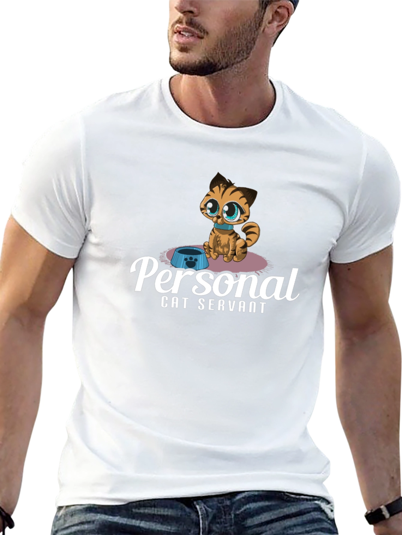 Personal Cat Servant T-Shirt - Cute Kitten Design