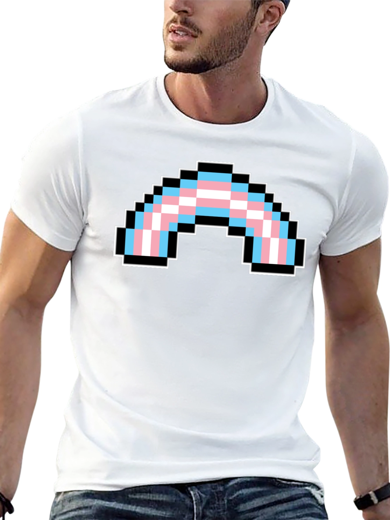 Pixel Transgender Rainbow Pride T-Shirt