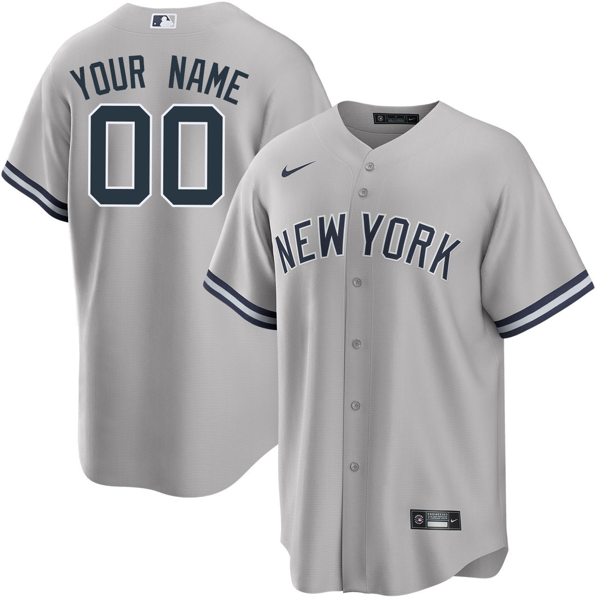Men's New York Yankees Custom Grey Player Jerseys