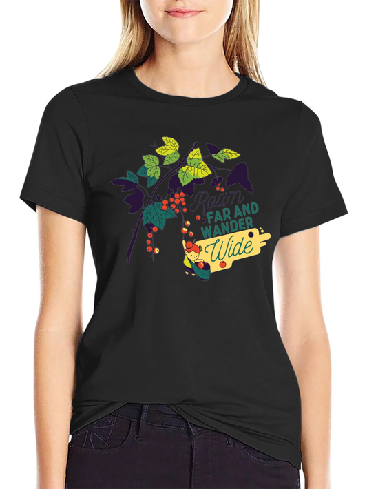 Nature-Inspired Black Graphic Tee