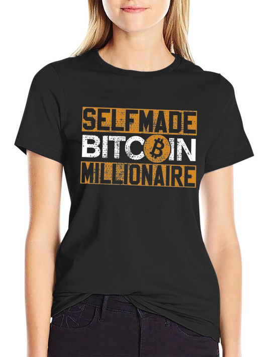 Self Made Bitcoin Millionaire Black Graphic Tee