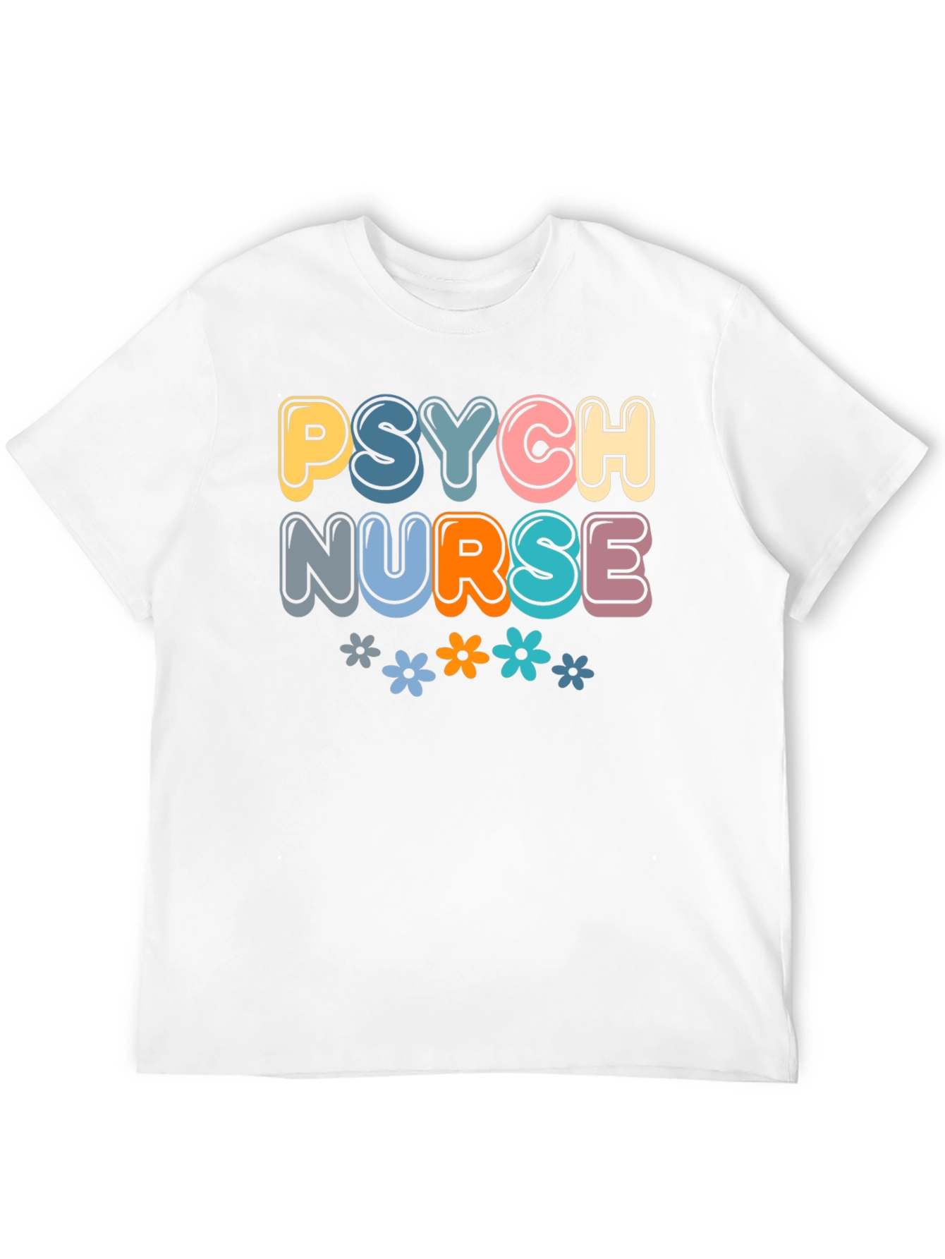 Psych Nurse T-Shirt - Floral Design