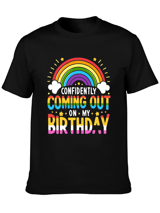Confidently Coming Out On My Birthday Pride Rainbow T-Shirt