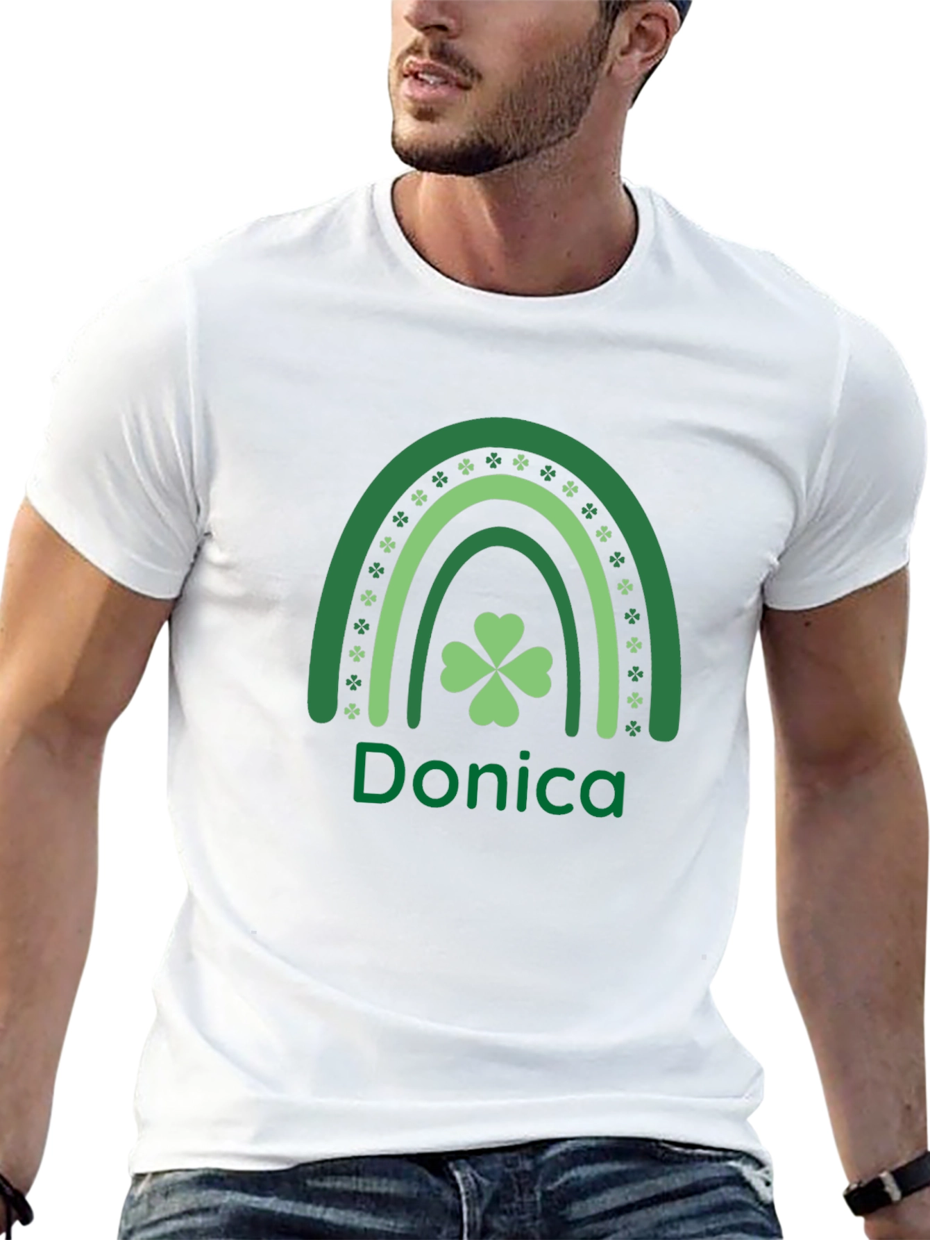 St. Patricks Day Personalized Shamrock Rainbow T-Shirt