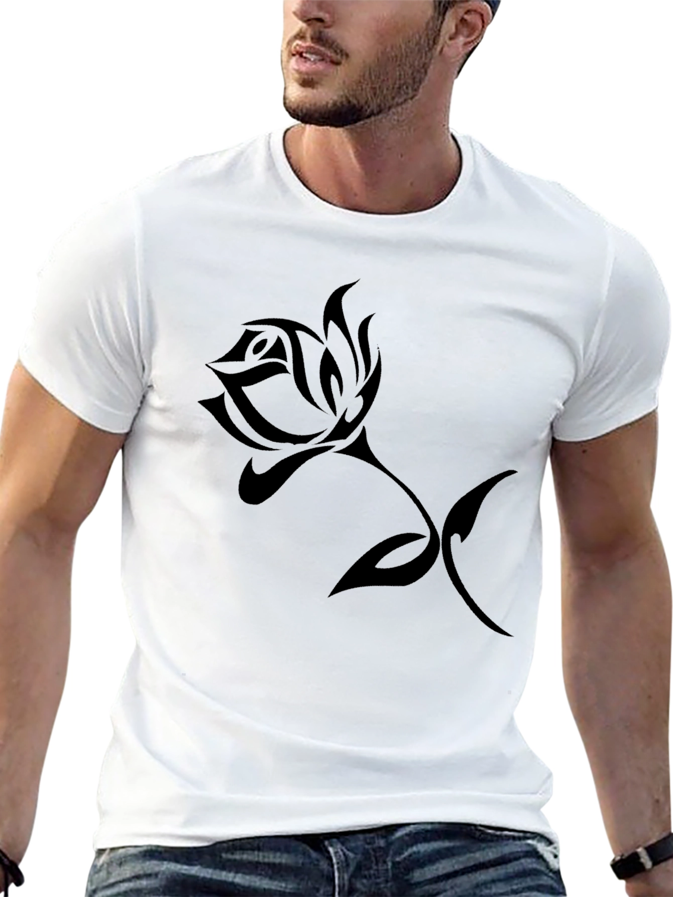 Black Rose Graphic T-Shirt Casual Style