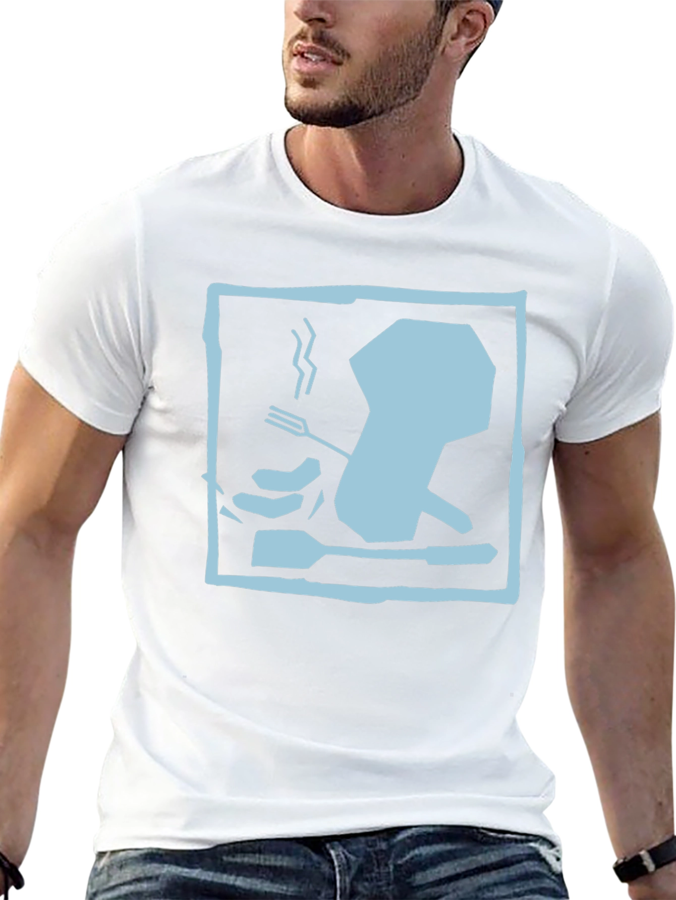 Chef Hat Silhouette Graphic T-Shirt - Black