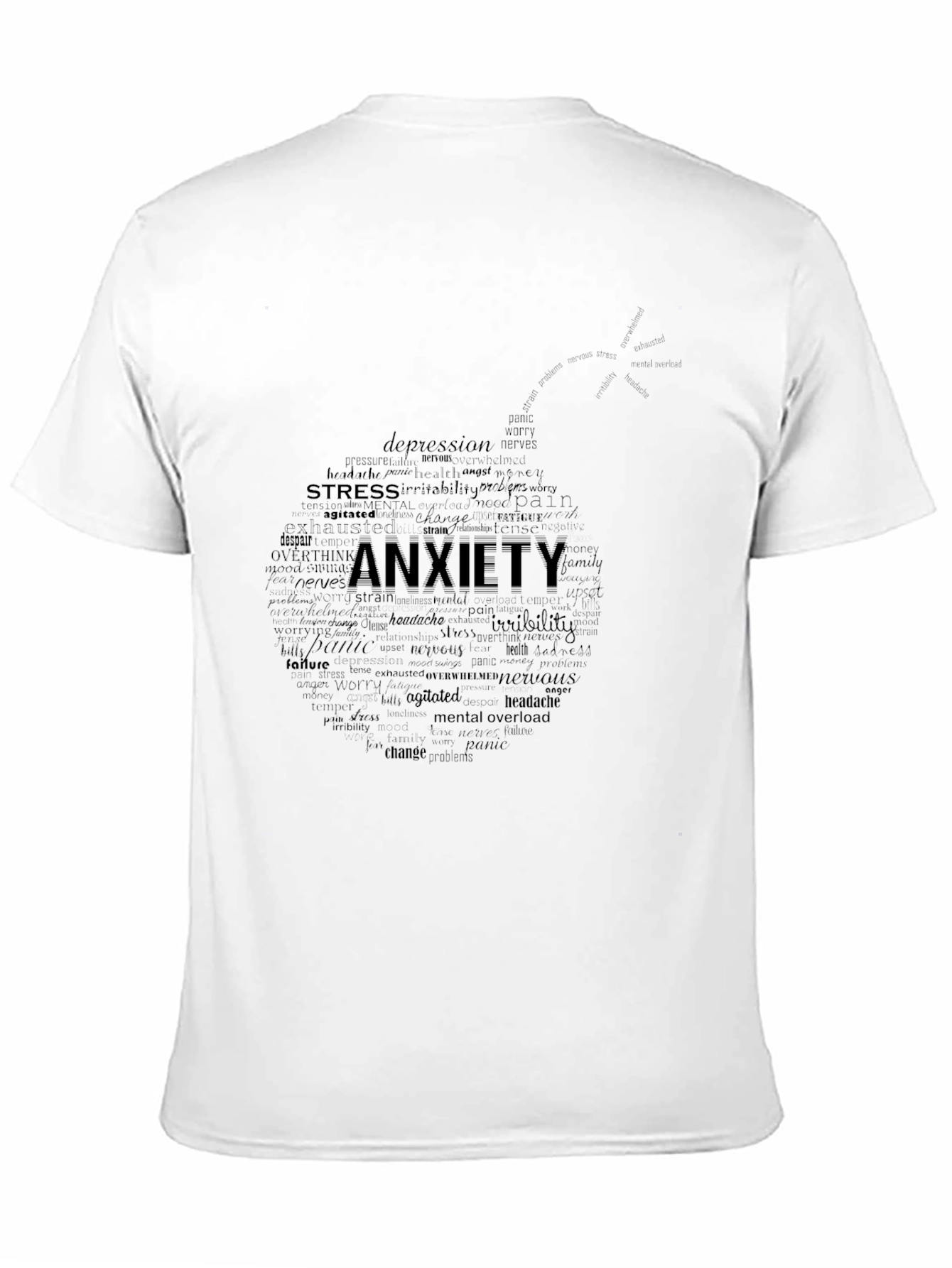 Anxiety Word Cloud Graphic Tee - Black