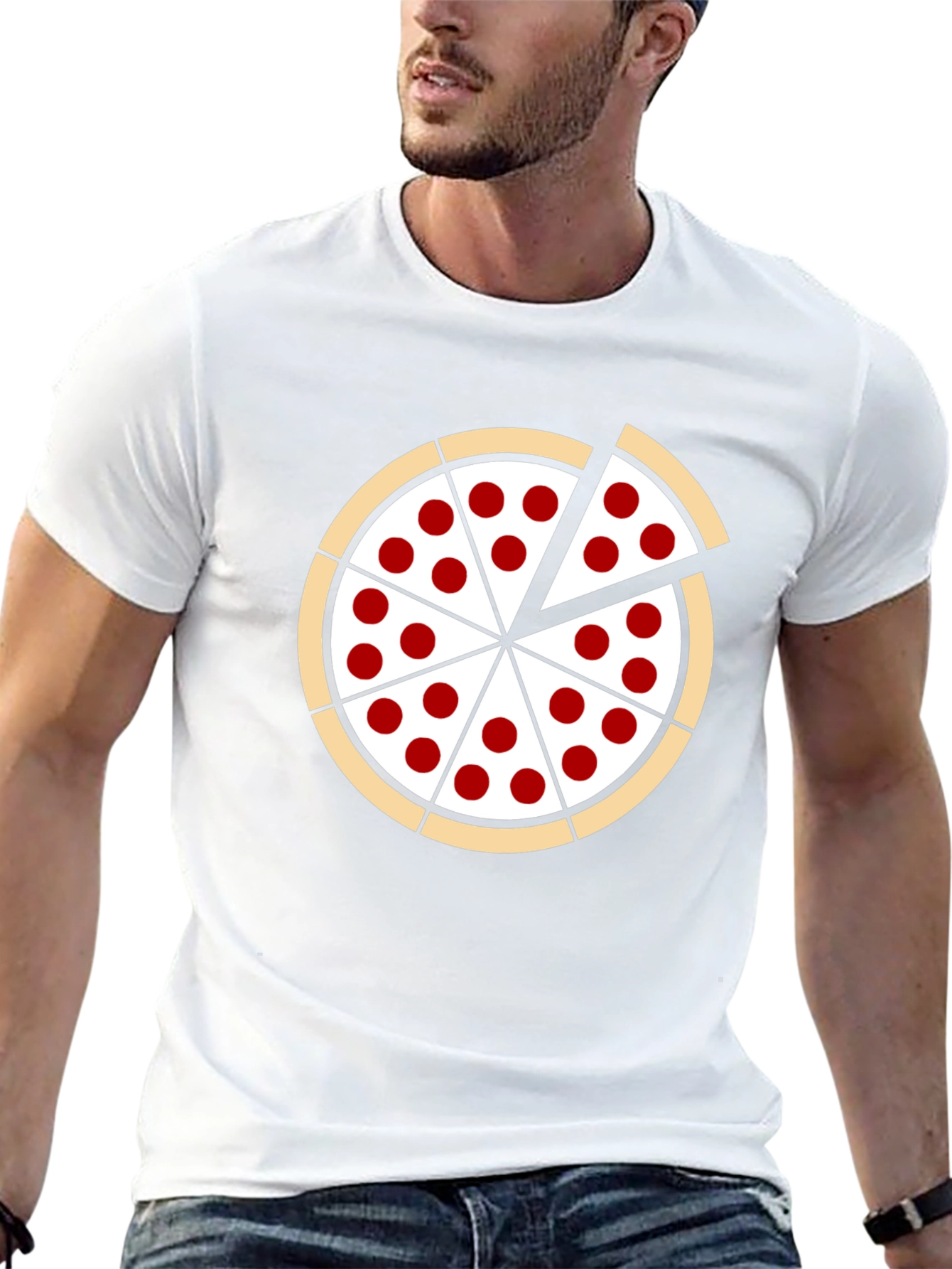 Pizza Graphic Black T-Shirt: Casual Fun Style