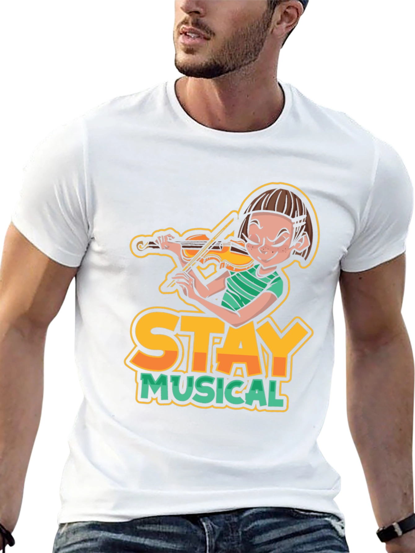 Stay Musical Violin Graphic Tee - Unisex