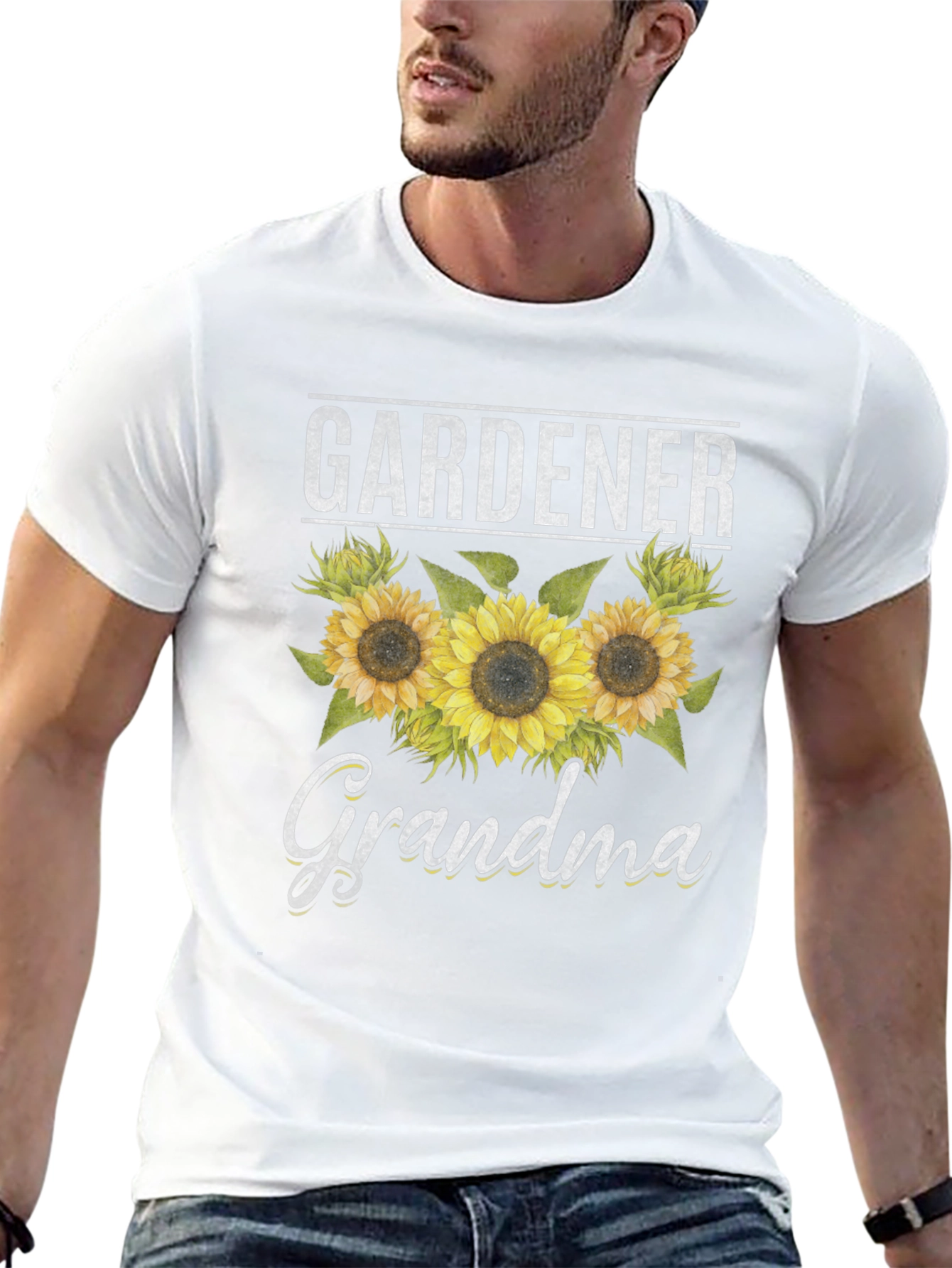 Gardener Grandma T-Shirt with Sunflower Design