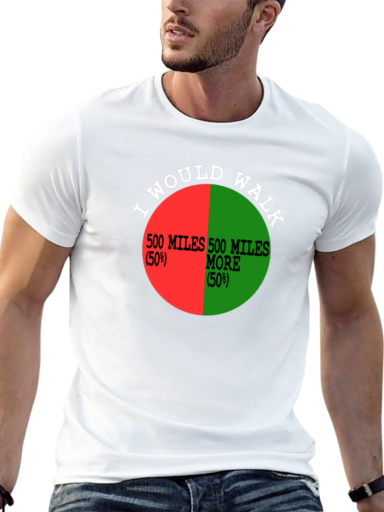 I Would Walk 500 Miles Funny Pie Chart T-Shirt