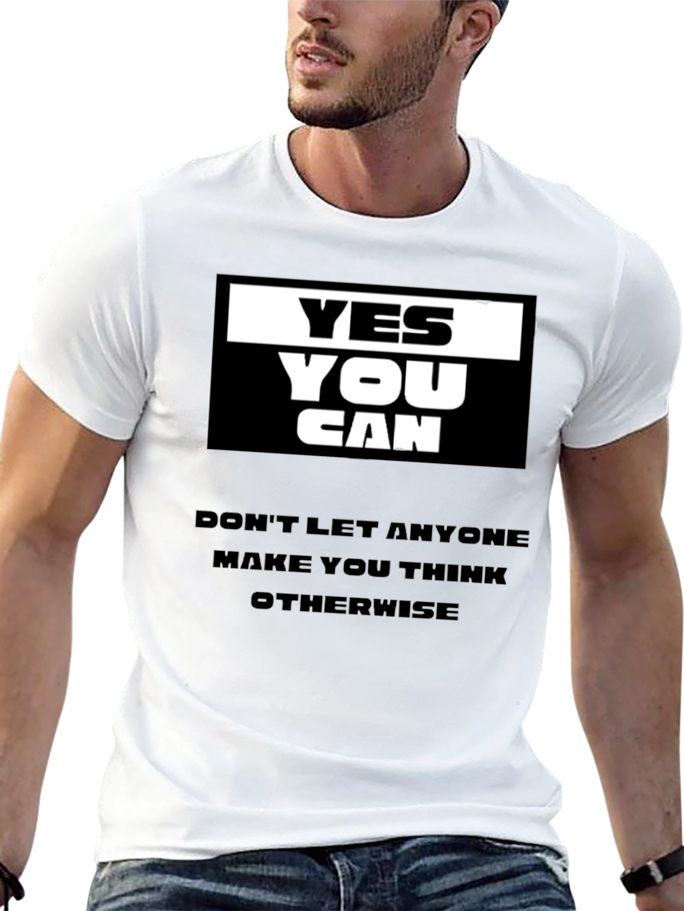 Yes You Can Black Graphic T-Shirt