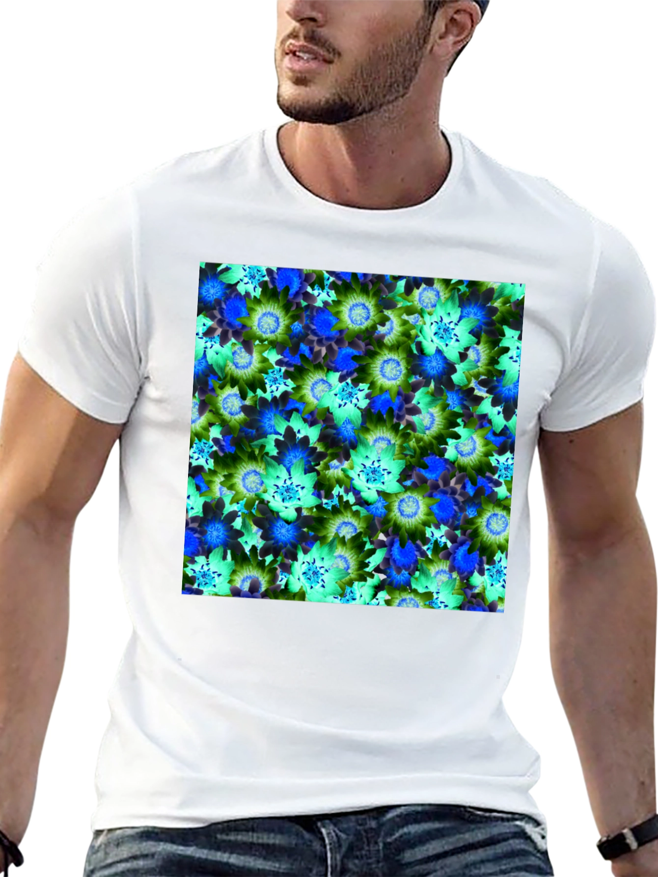 Floral Pattern T-Shirt - Vivid Design