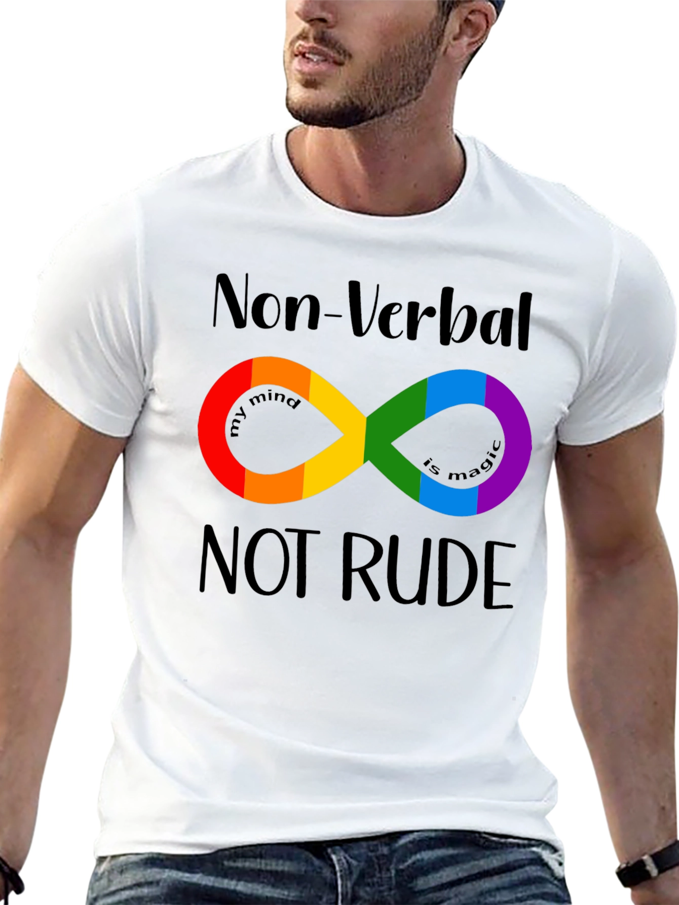Non-Verbal Not Rude Autism Infinity Symbol Pride T-Shirt