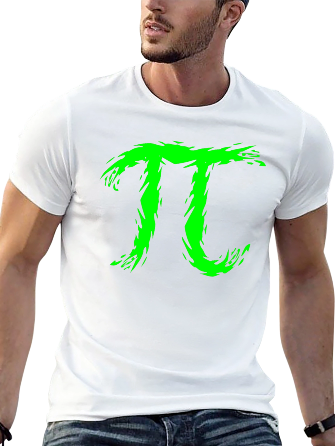 Green Pi Symbol Graphic T-Shirt