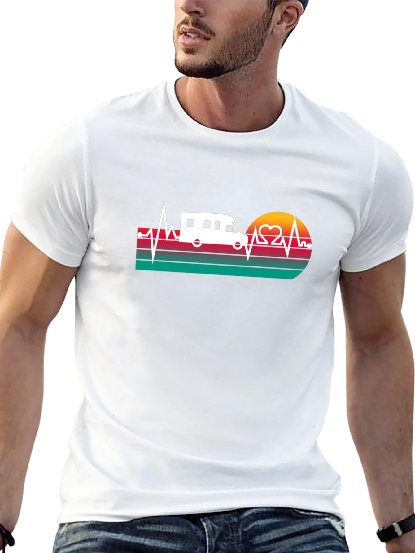 RV Heartbeat T-Shirt - Adventure Awaits