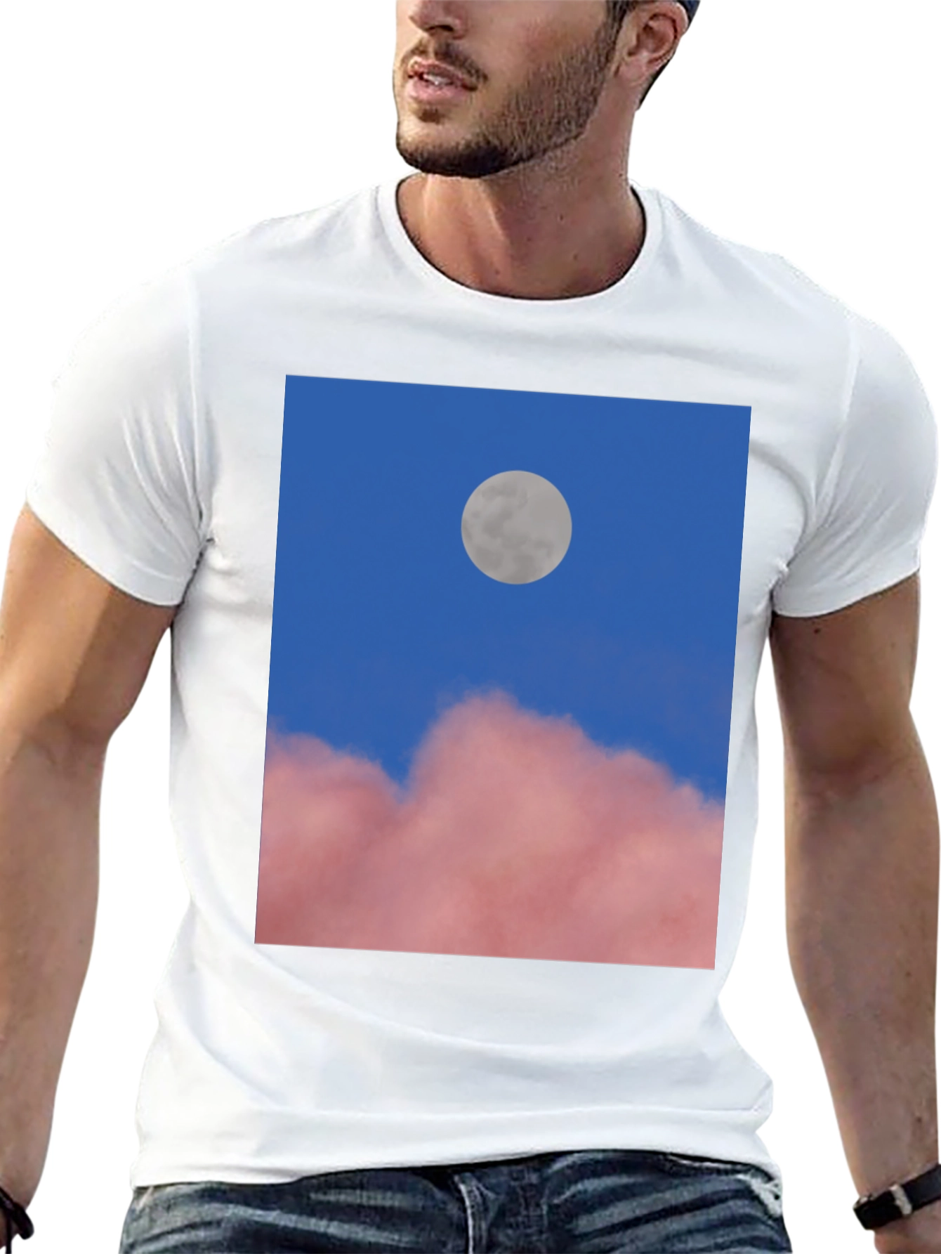 Moon & Clouds Graphic Tee - Unisex Black T-Shirt