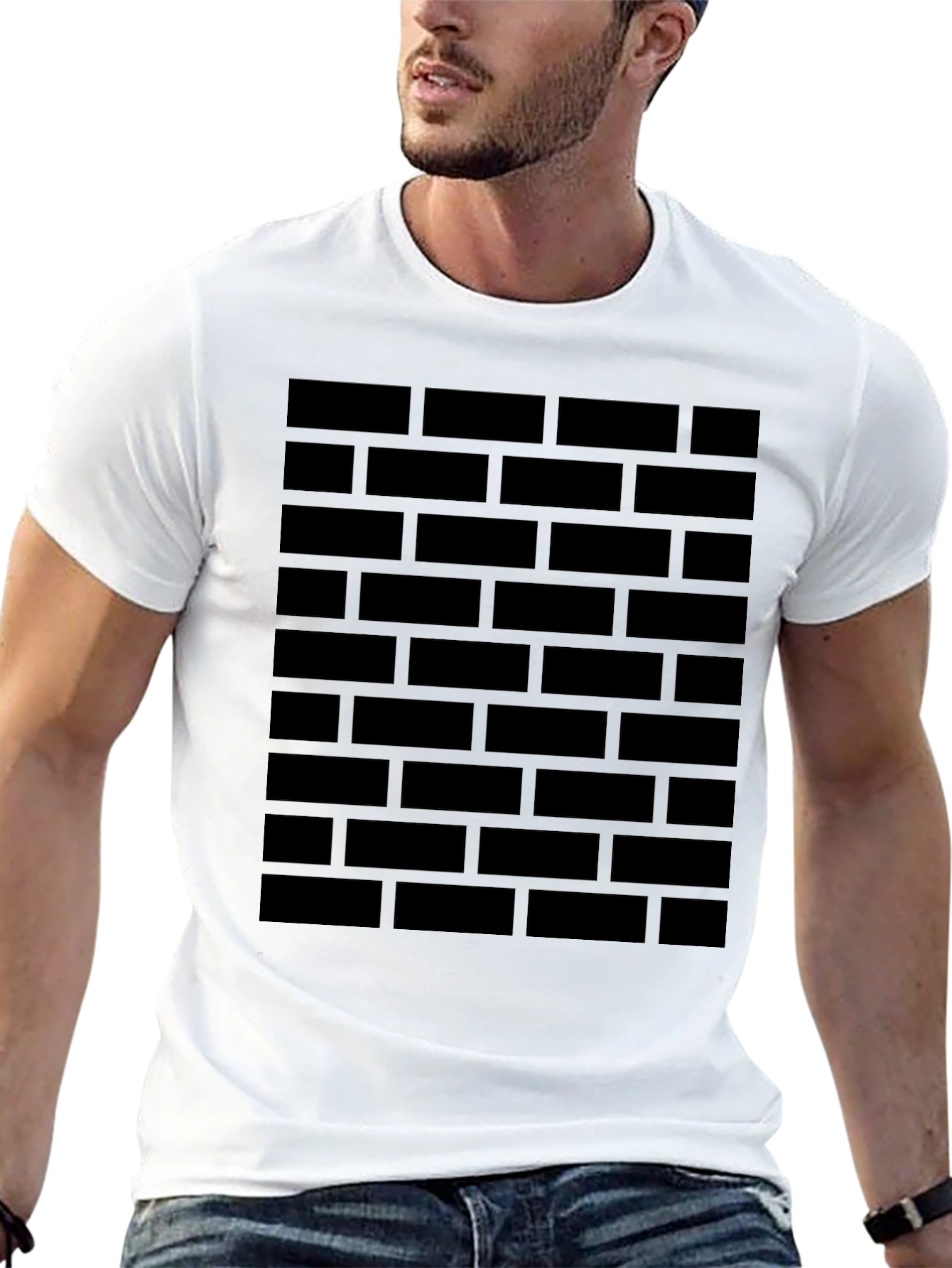 Brick Wall Graphic T-Shirt - Cool Casual Tee