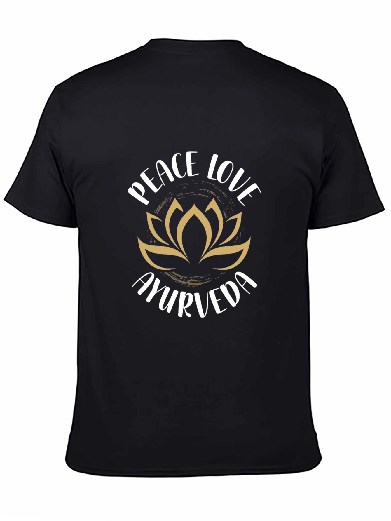 Peace Love Ayurveda Black T-Shirt