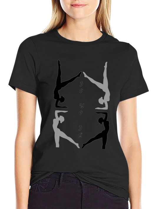 Yoga Silhouette Graphic Black T-Shirt