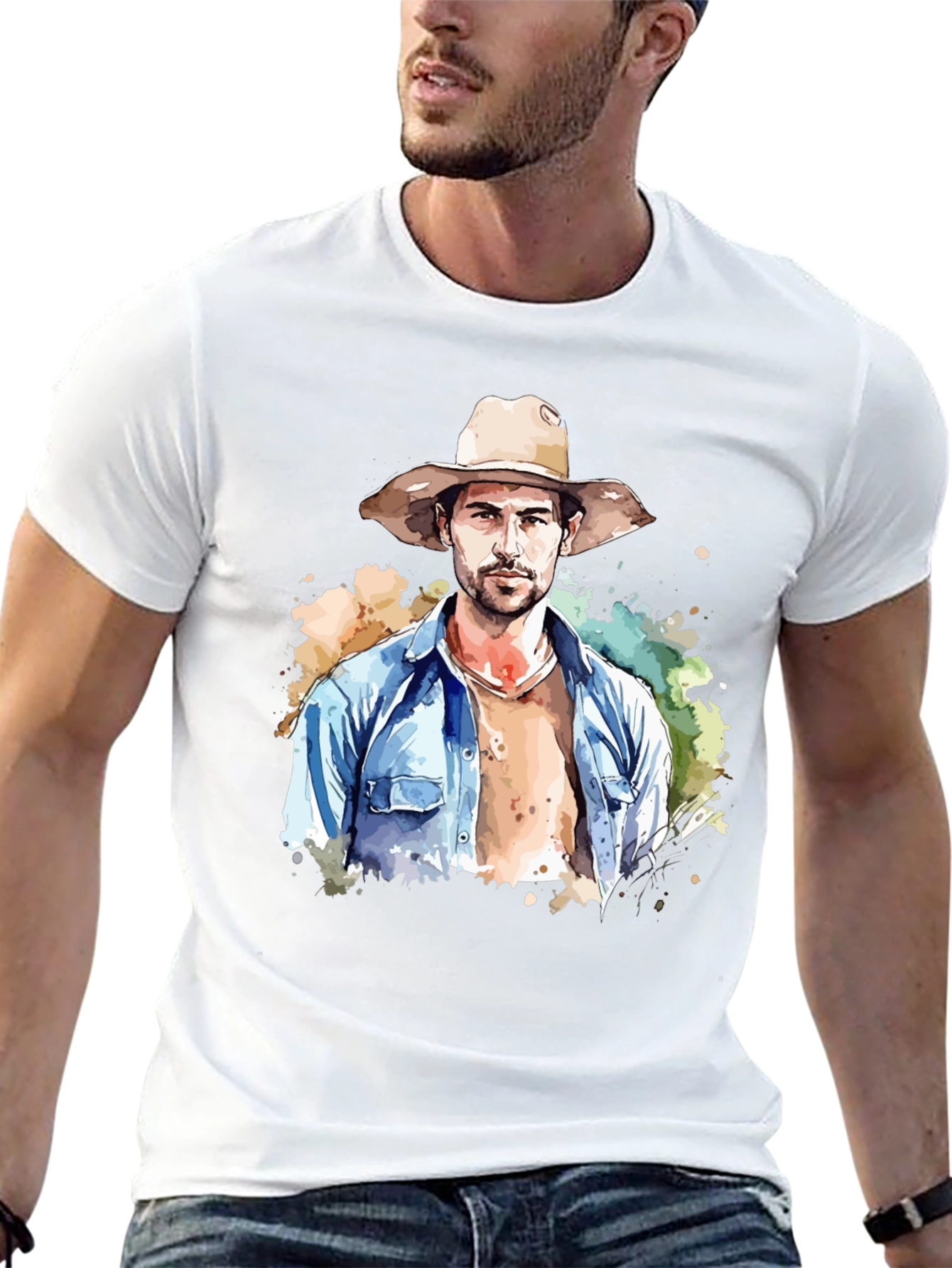 Watercolor Cowboy Graphic Tee