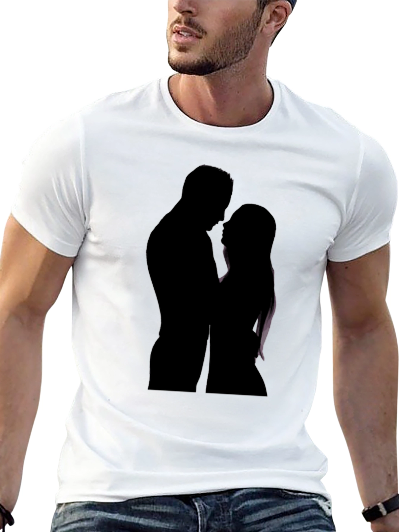 Silhouette Couple Black T-Shirt