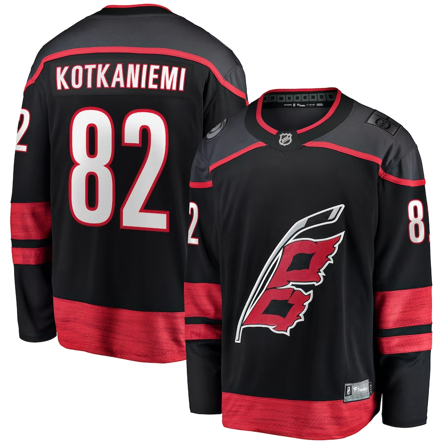 Men's Carolina Hurricanes Jesperi Kotkaniemi #82 Black Home Breakaway Player Jerseys