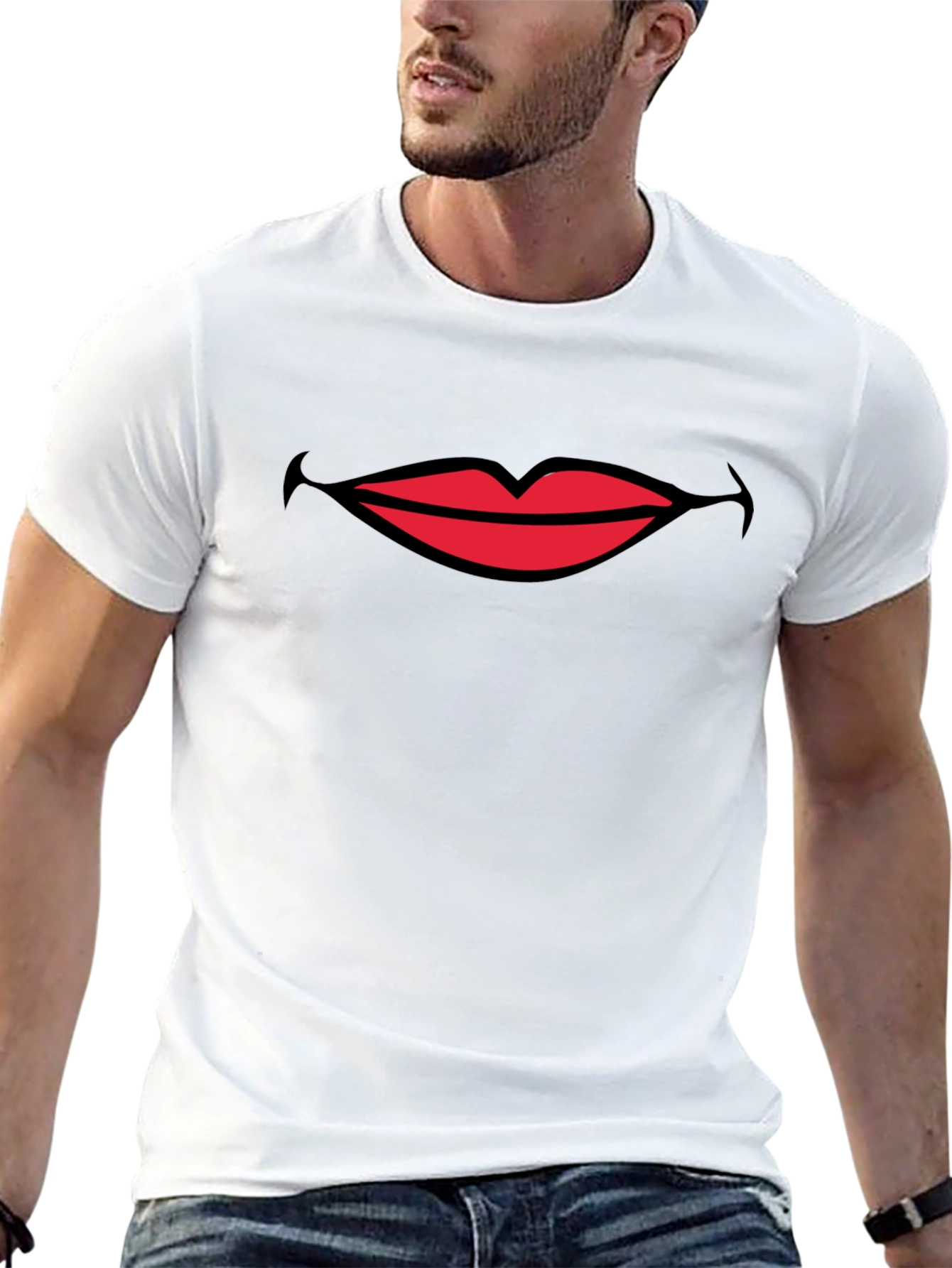 Red Lips Graphic T-Shirt - Stylish & Fun
