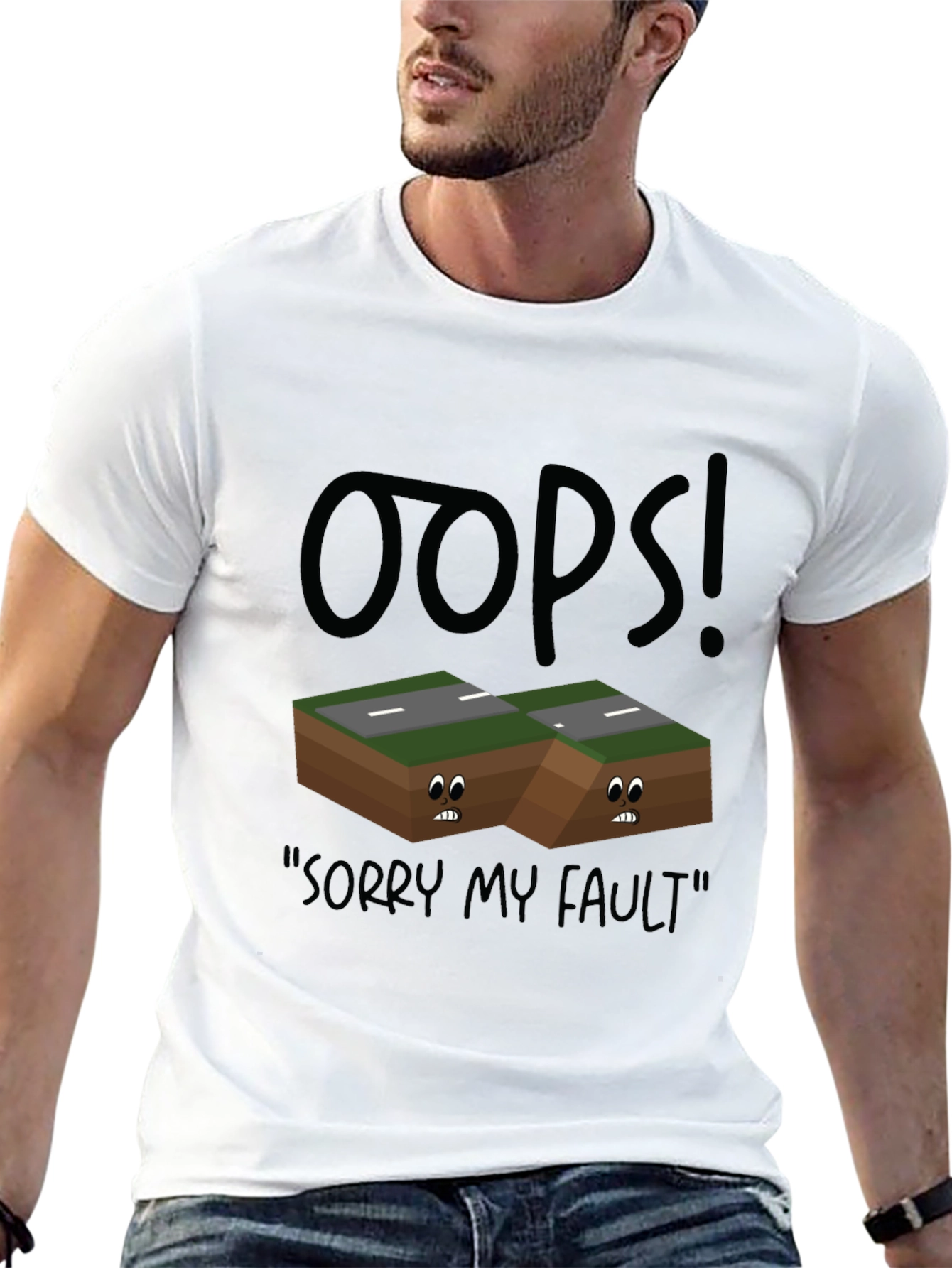 Oops! Fault Line Graphic T-Shirt