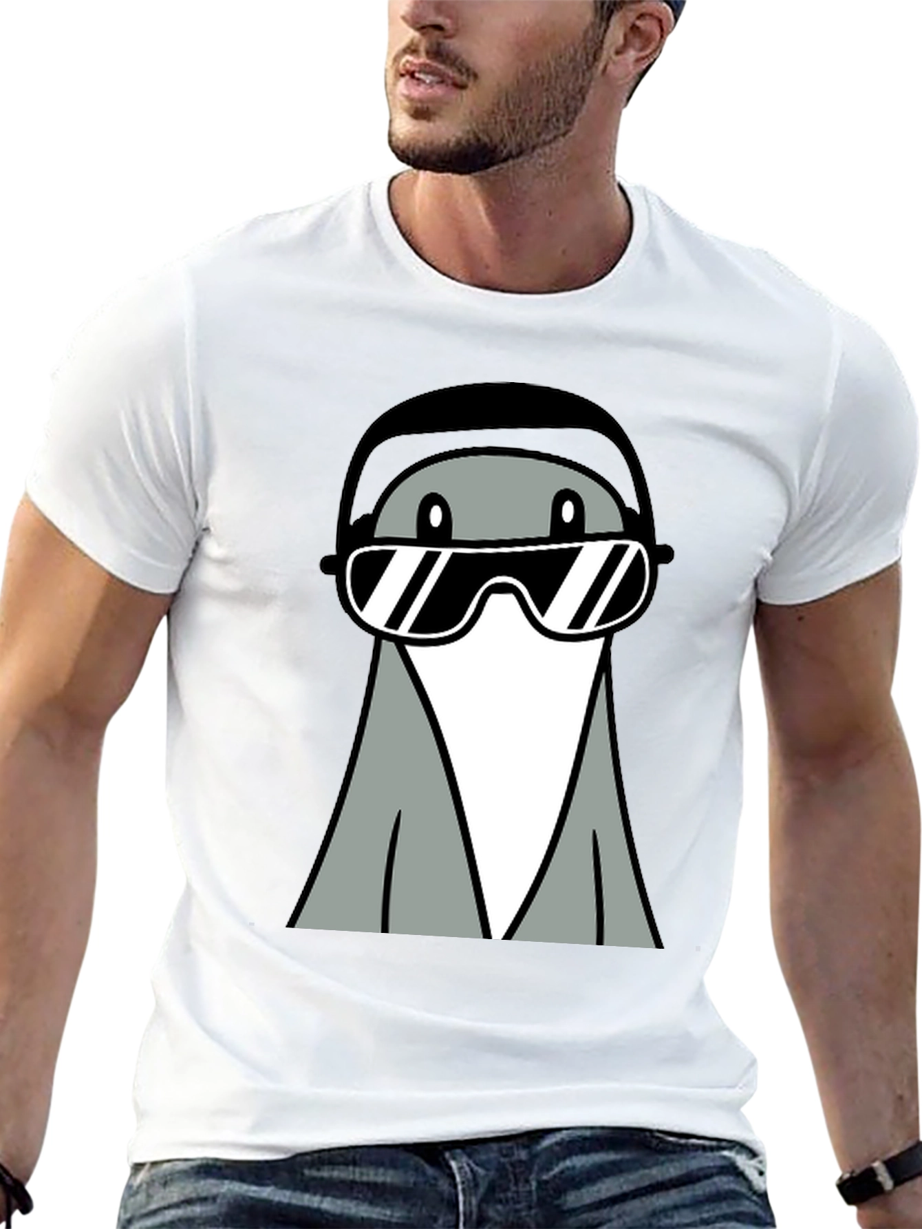 Cool Gray Cartoon Character Tee