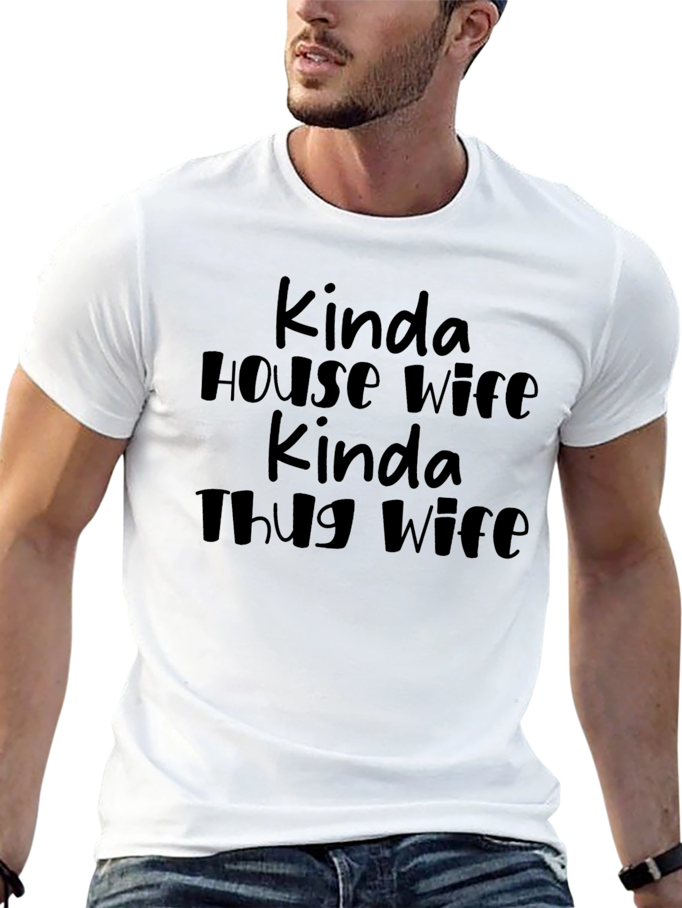 Kinda House Wife Kinda Thug Wife Black Graphic Tee