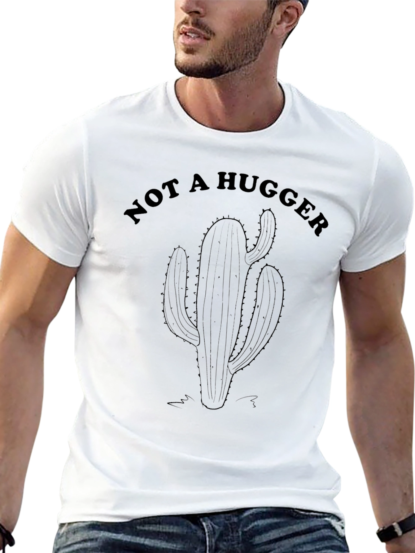 Not A Hugger Cactus Graphic Tee