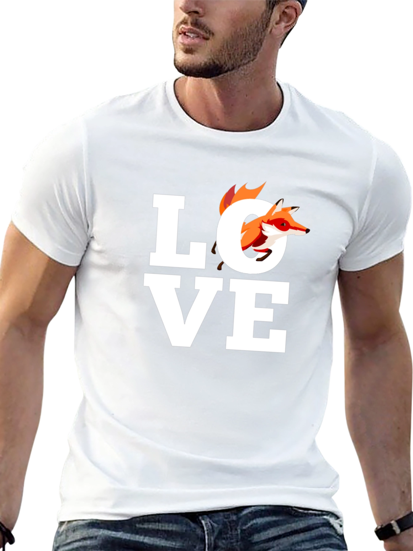 Fox Love Graphic Tee - Unisex Black T-Shirt
